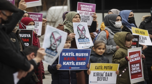 Rusya'nın Ukrayna'ya saldırıları Ankara'da protesto edildi